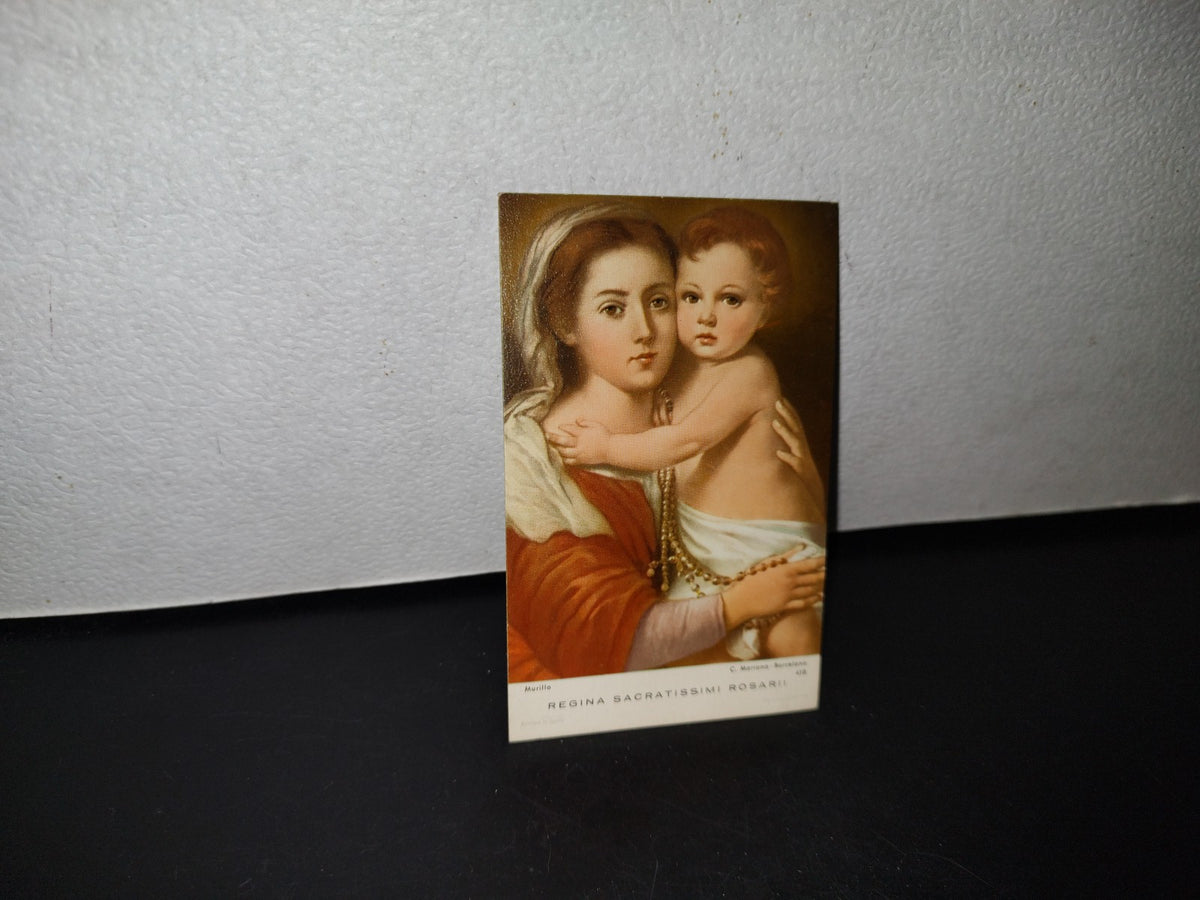A10C1-2- Estampa Religiosa De Murillo. Regina Sacratissimi Rosarii - 50'S - 60'S