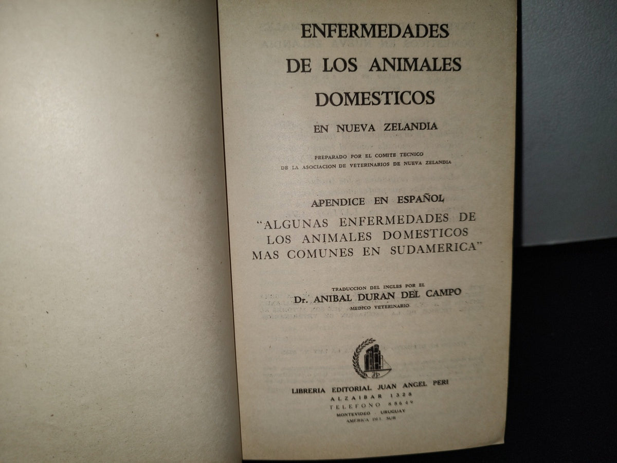 54- Enfermedades De Los Animales Domésticos En Nueva Zelanda - Librería Editorial Juan Ángel Peri