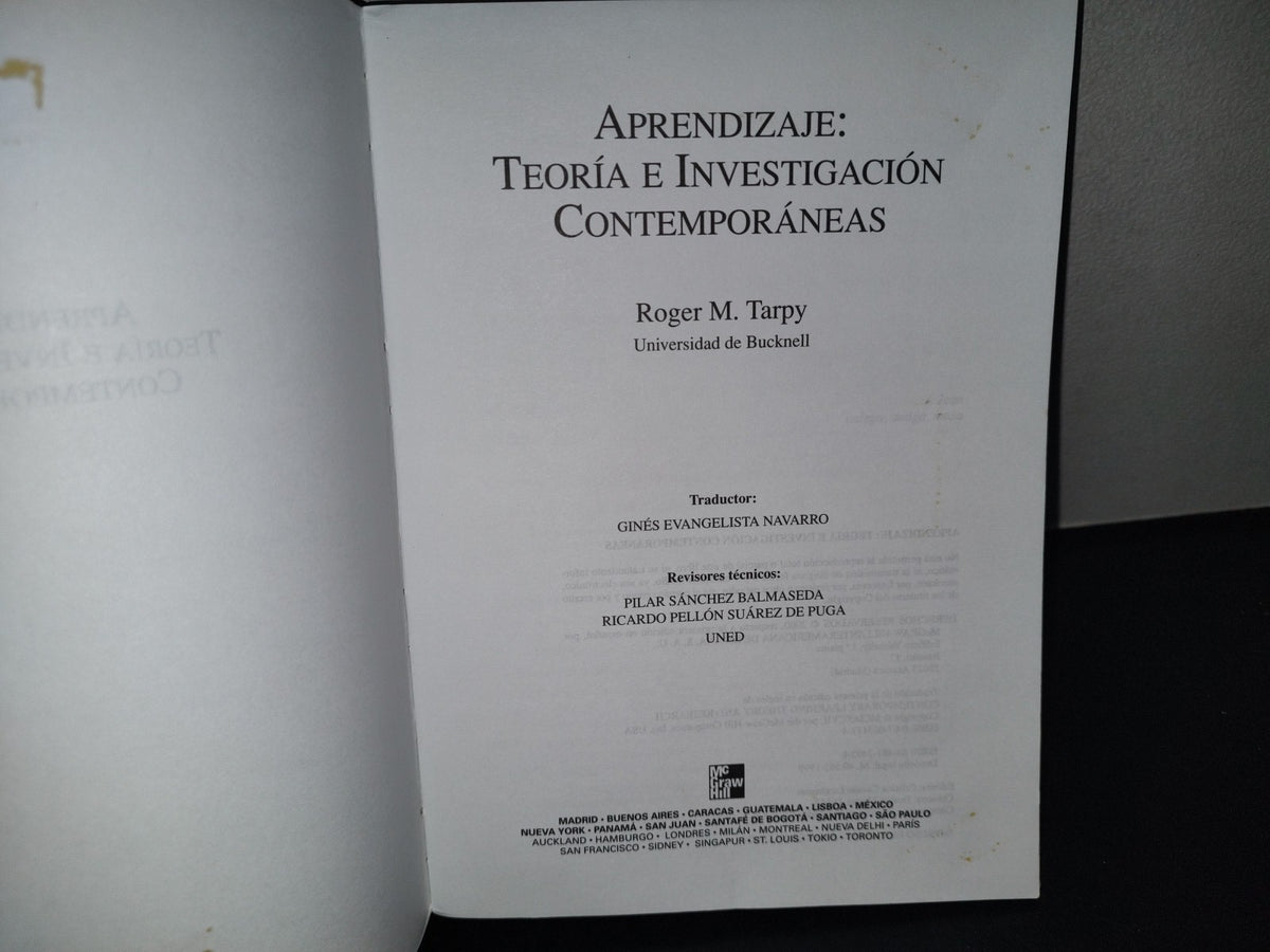 215- Aprendizaje: Teoría E Investigación Contemporáneas - Roger M. Tarpy