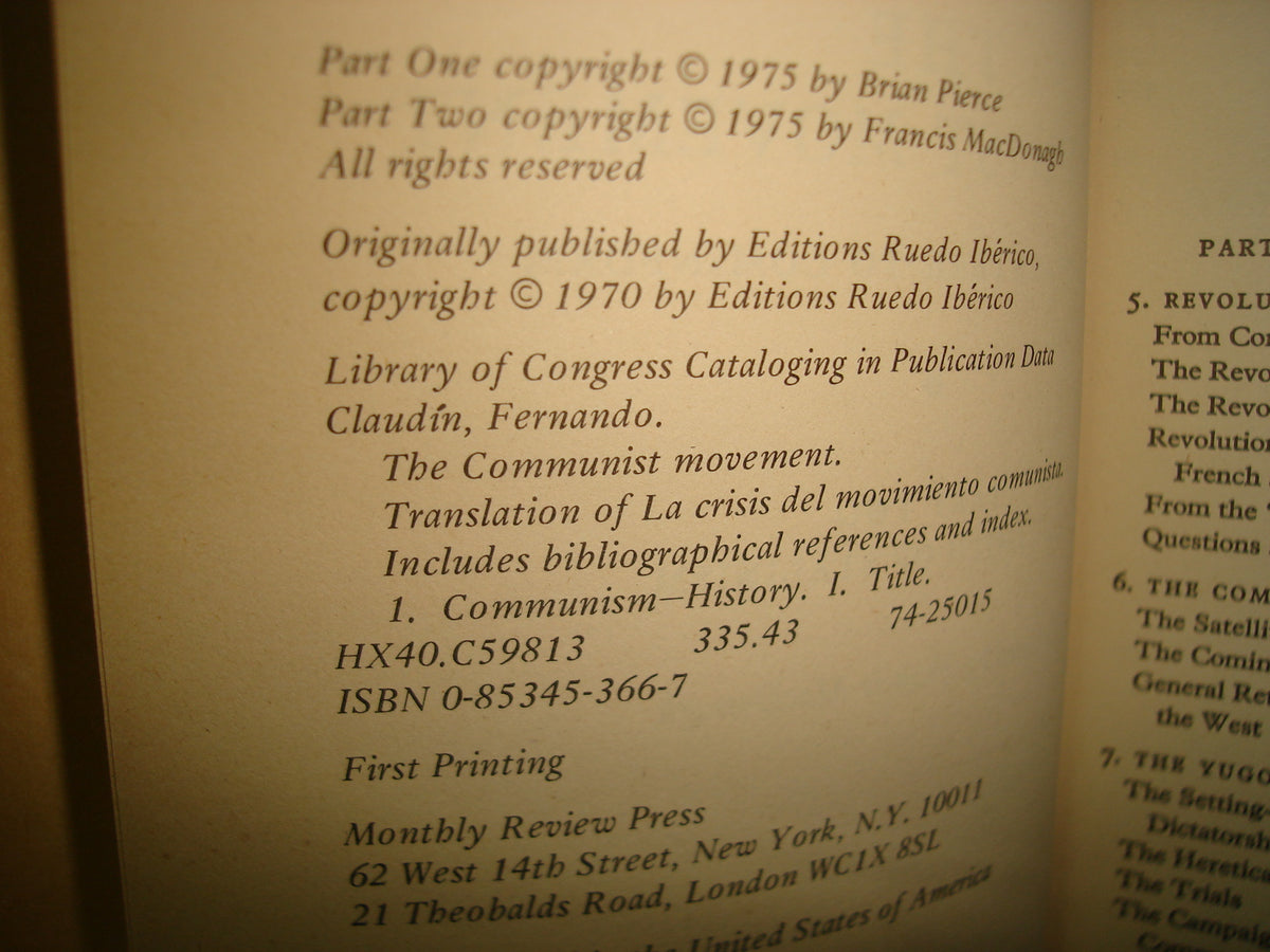 169- Movimiento Comunista. The Communist Movement - Fernando Claudín - Part Two - 1975