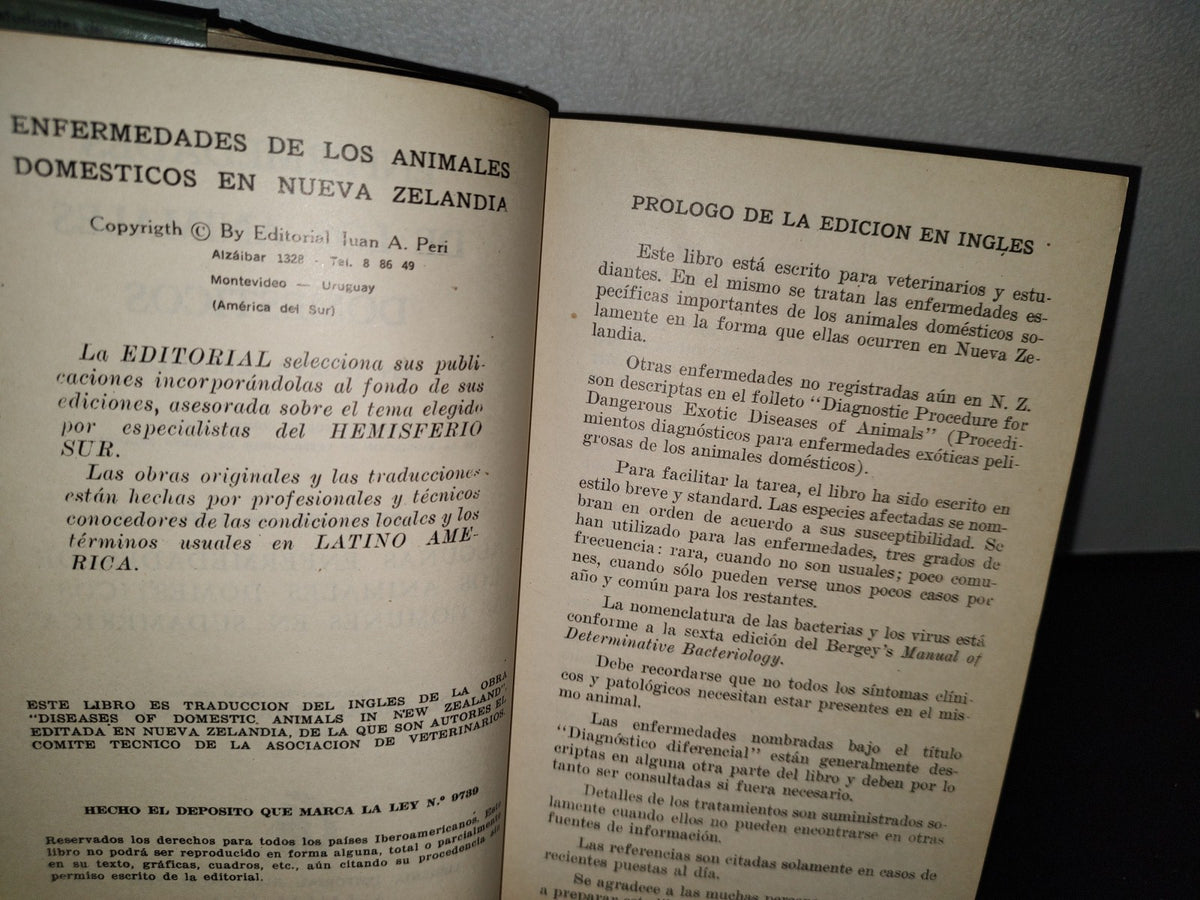 54- Enfermedades De Los Animales Domésticos En Nueva Zelanda - Librería Editorial Juan Ángel Peri