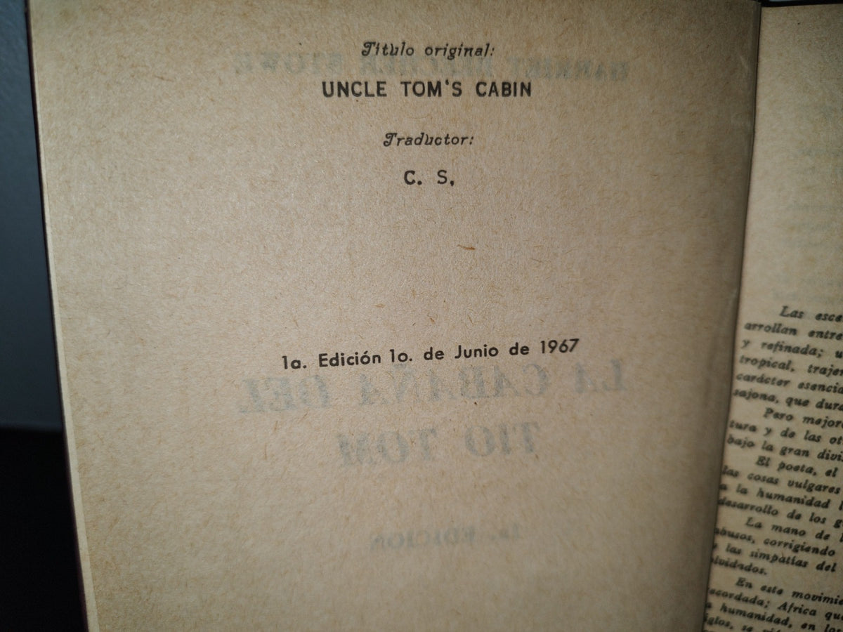 64- La Cabaña Del Tío Tom - Harriet Brecher Stowe - Editorial Época -Primera Edición - 1967