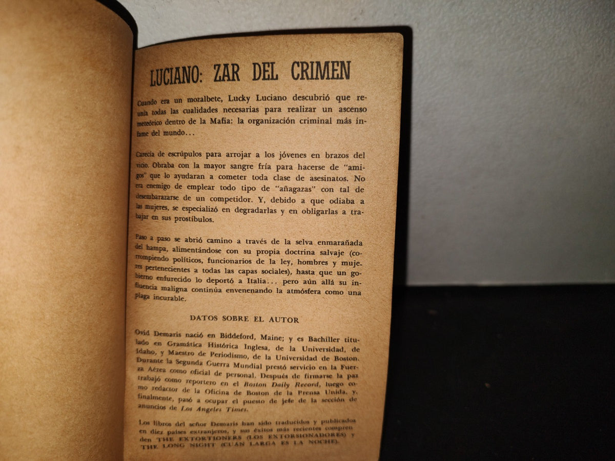 200- ”Lucky” Luciano - Ovid Demaris - Editorial Diana 1964