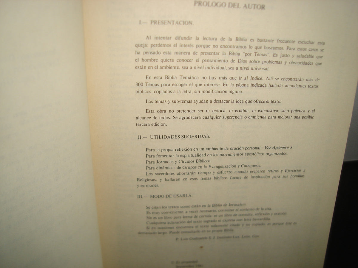 160- Biblia Temática - Luis Godtsseels, Sj. - 1981
