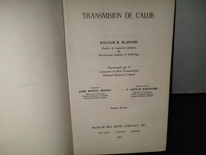 118- Transmisión De Calor - William H. Mcadams - Mcgraw-Hill Book Company, Inc. - 1964
