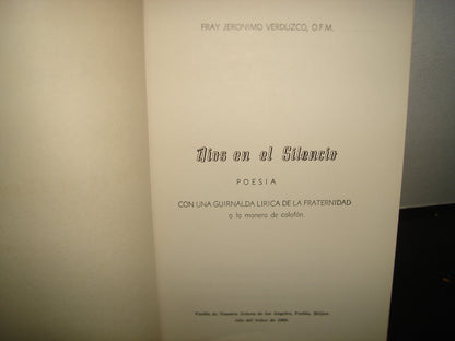 171- Dios En El Silencio. Poesía. Fray Jerónimo Verduzco - 1969 - Firmado