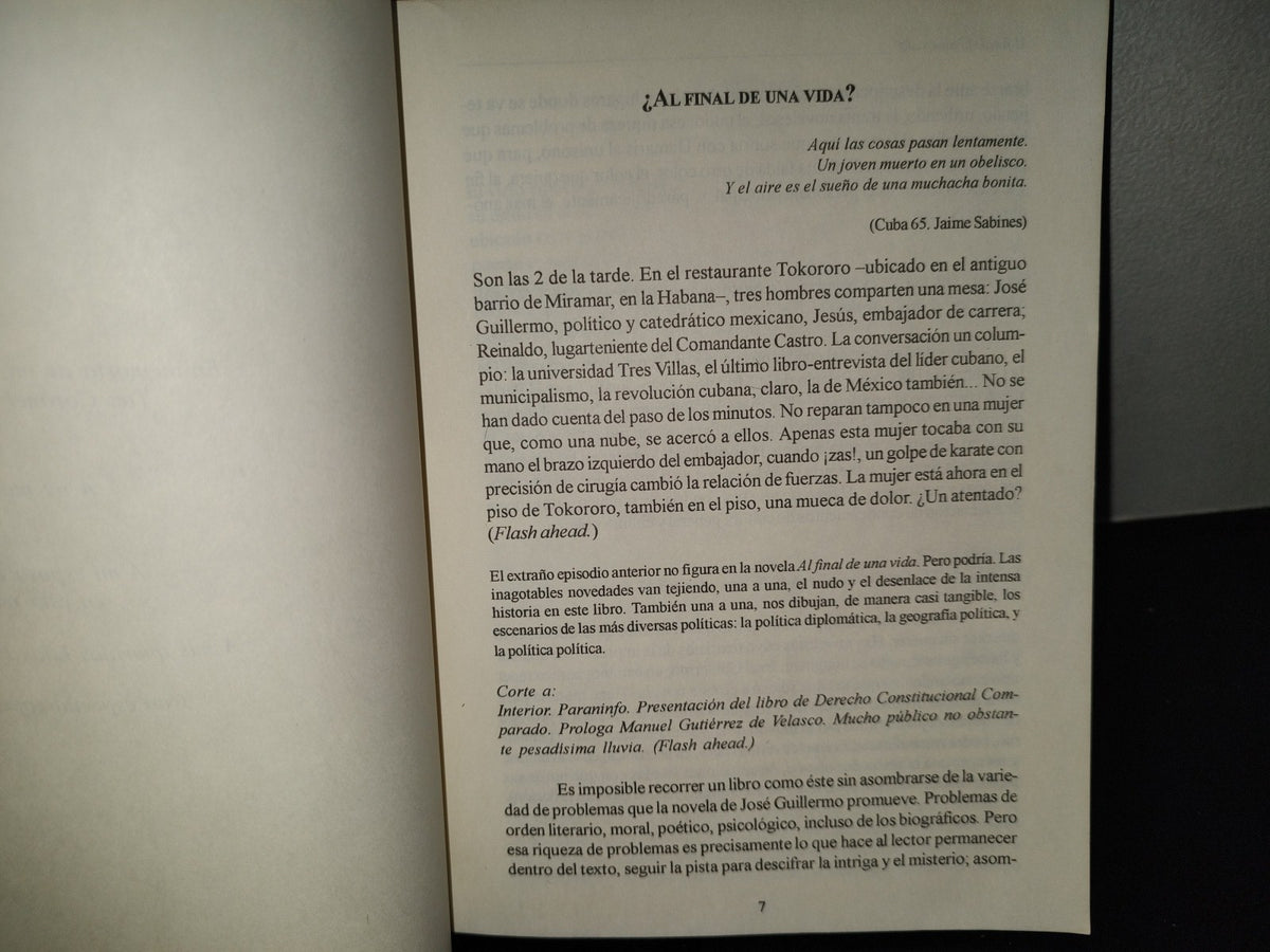 202- Al Final De Una Vida - José Guillermo Vallarta Plata - Primera Edición, 1999