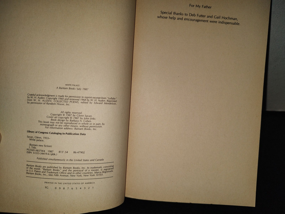 209- White Palace - Glenn Savan - Bantam Books - 1987