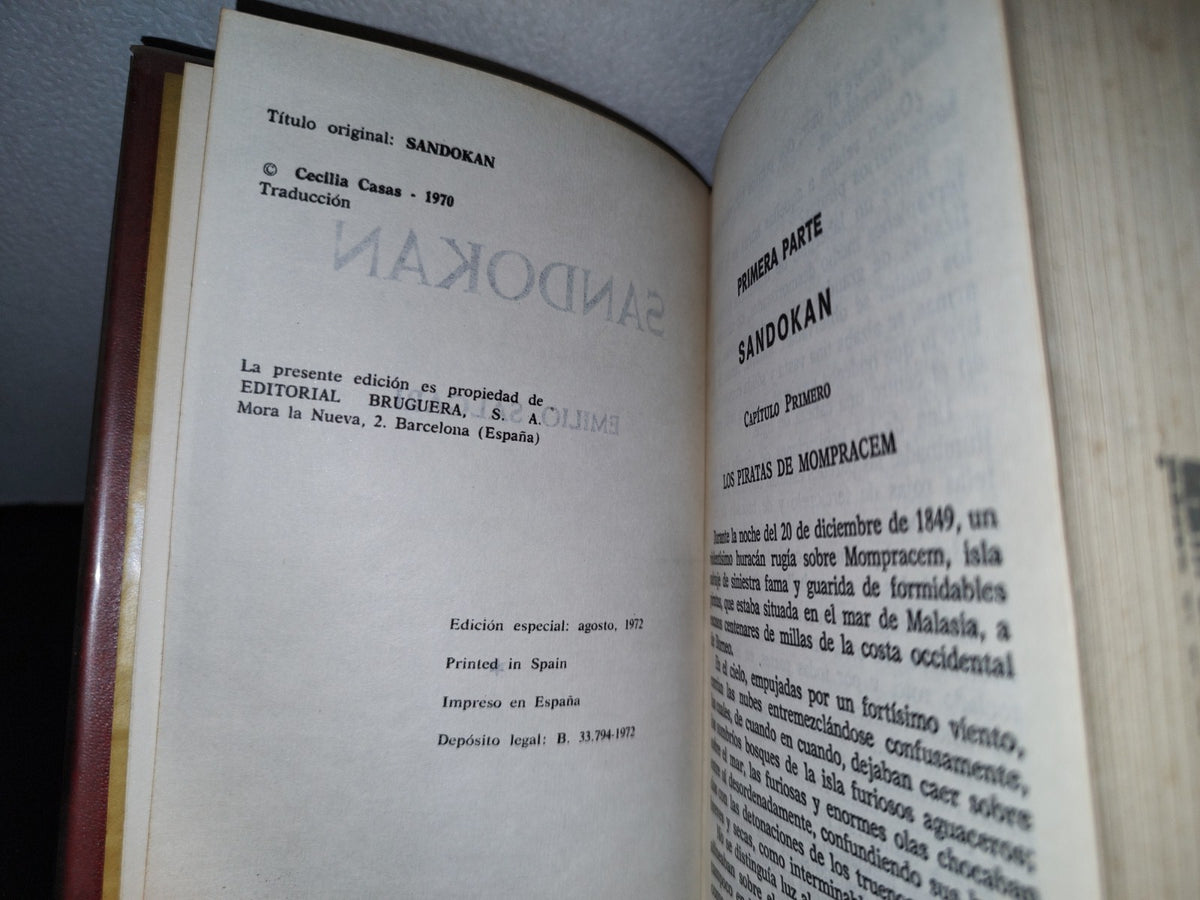 68- Emilio Salgari, Sandokan. Bruguera. Edición Especial: Agosto, 1972