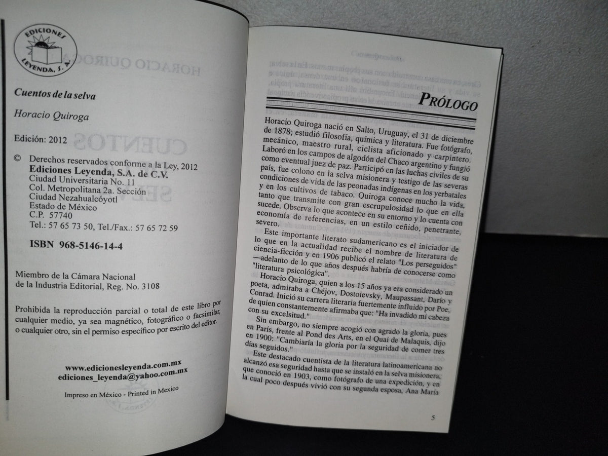 87-2- Cuentos De La Selva - Horacio Quiroga - Ediciones Leyenda