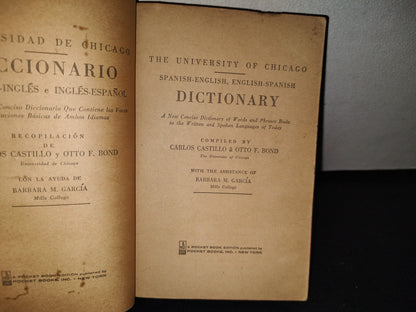 172- Diccionario Español-Inglés Inglés-Español - The University Of Chicago -1966