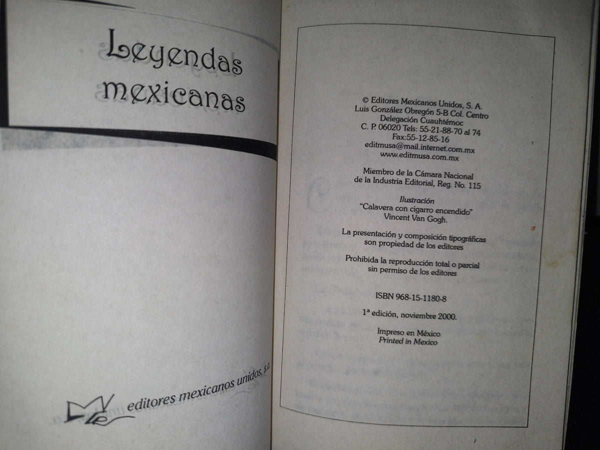 84- Leyendas Mexicanas - Editores Mexicanos Unidos - Primera Edición 2001