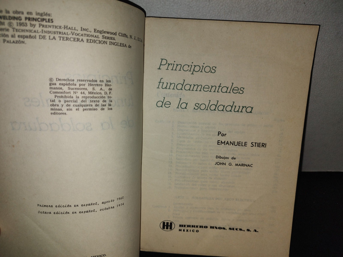 173- Principios Fundamentales De La Soldadura - Emanuele Stlerl - 1974