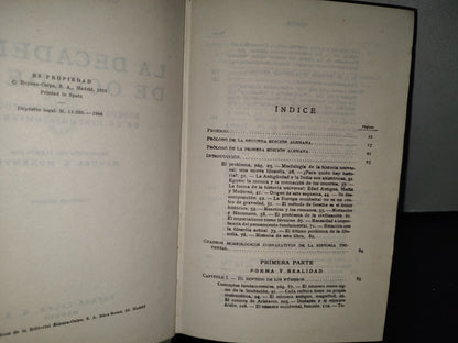92- La Decadencia De Occidente. Bosquejo De Una Morfología De La Historia Universal - Oswald Spengler - Espasa-Calpe, S. A. 1966