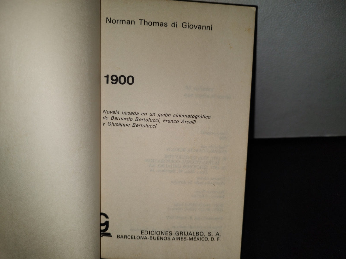 38- 1900 - N. Thomas Di Giovanni - Ediciones Grijalbo S. A. 1977