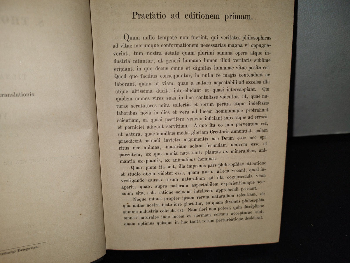 63- Latín. Institutiones Philosophiae Naturalis - S. Thomae Aquinatis, Volumen I - 1897