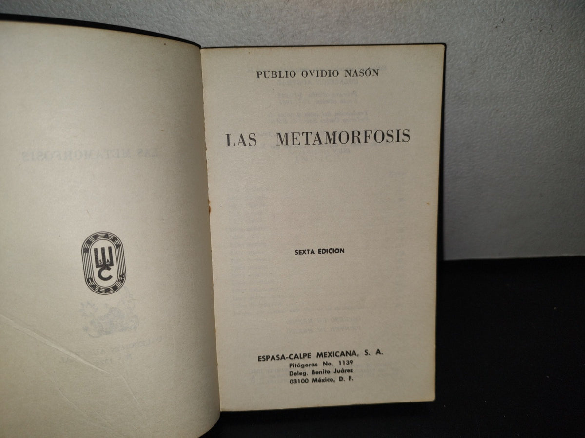 100- Las Metamorfosis - Publio Ovidio Nasón - Colección Austral