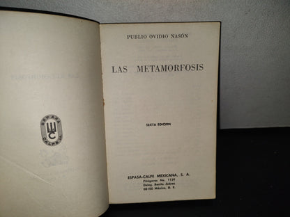 100- Las Metamorfosis - Publio Ovidio Nasón - Colección Austral