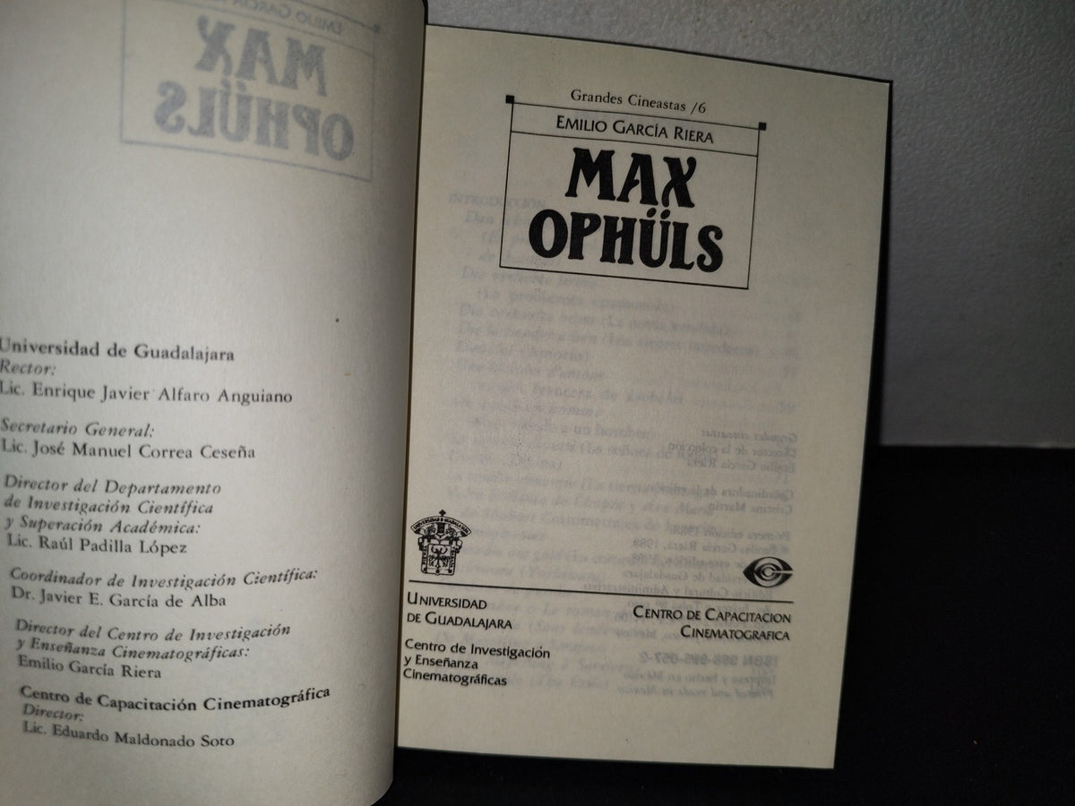 68- Max Ophüls - Emilio García Riera - Universidad De Guadalajara - Primera Edición 1988