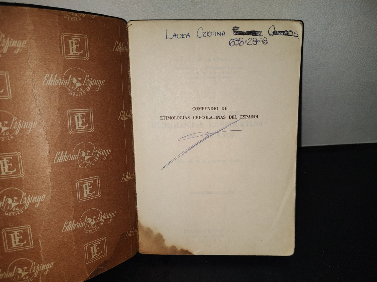 202- Etimologías Grecolatinas Del Español - Agustín Mateos M.