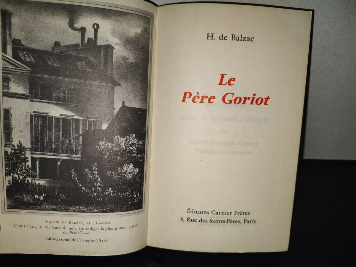201- Le Père Goriot - H. De Balzac. Éditions Garnier Frères - 1961