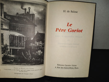 201- Le Père Goriot - H. De Balzac. Éditions Garnier Frères - 1961