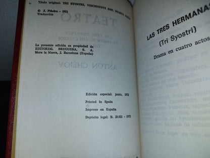 219- Teatro - Anton Chéjov - Bruguera. Edición Especial, 1972