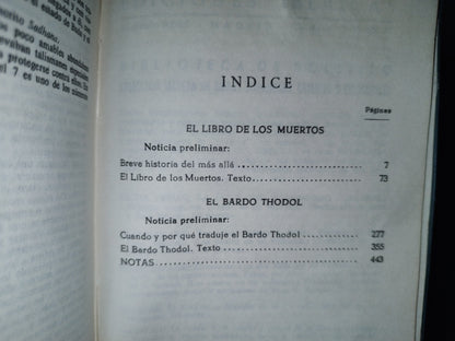 65- El Libro De Los Muertos De Los Antiguos Egipcios, Seguido De El Bardo Thodol. Libro Tibetano De Los Espíritus Del Más Allá - Clásicos Bergua, 1967