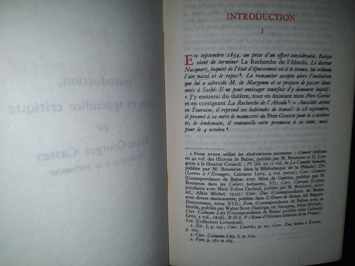 201- Le Père Goriot - H. De Balzac. Éditions Garnier Frères - 1961