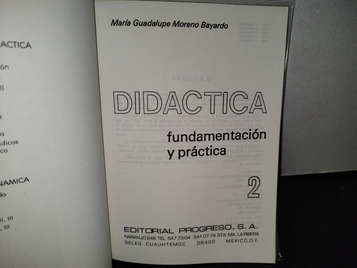 38- Didáctica. Fundamentación Y Práctica 2 - María Guadalupe Moreno Bayardo - Editorial Progreso