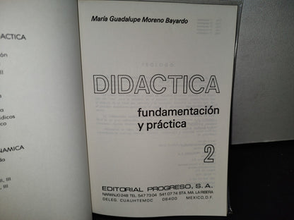 38- Didáctica. Fundamentación Y Práctica 2 - María Guadalupe Moreno Bayardo - Editorial Progreso
