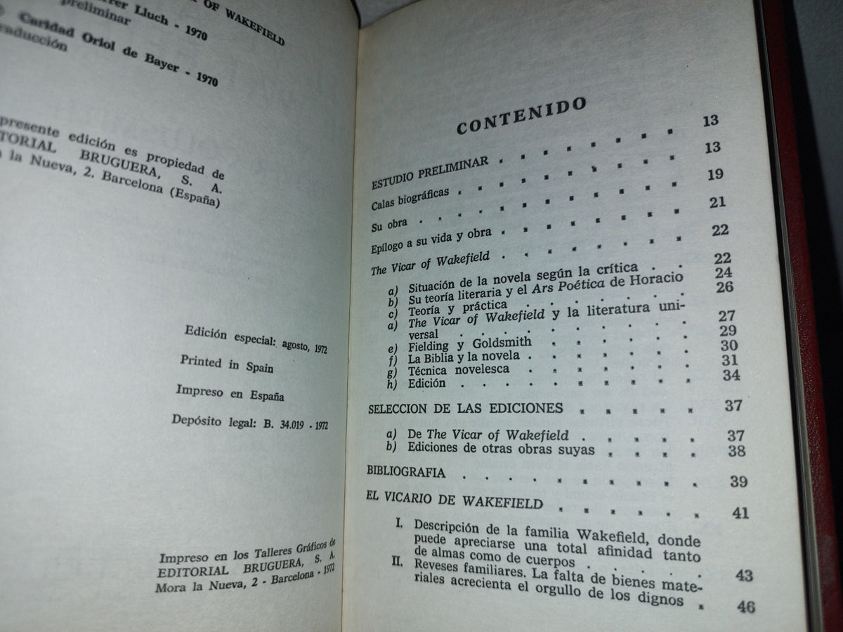 219- El Vicario De Wakefield - Oliver Goldsmith - Bruguera. Edición Especial 1972