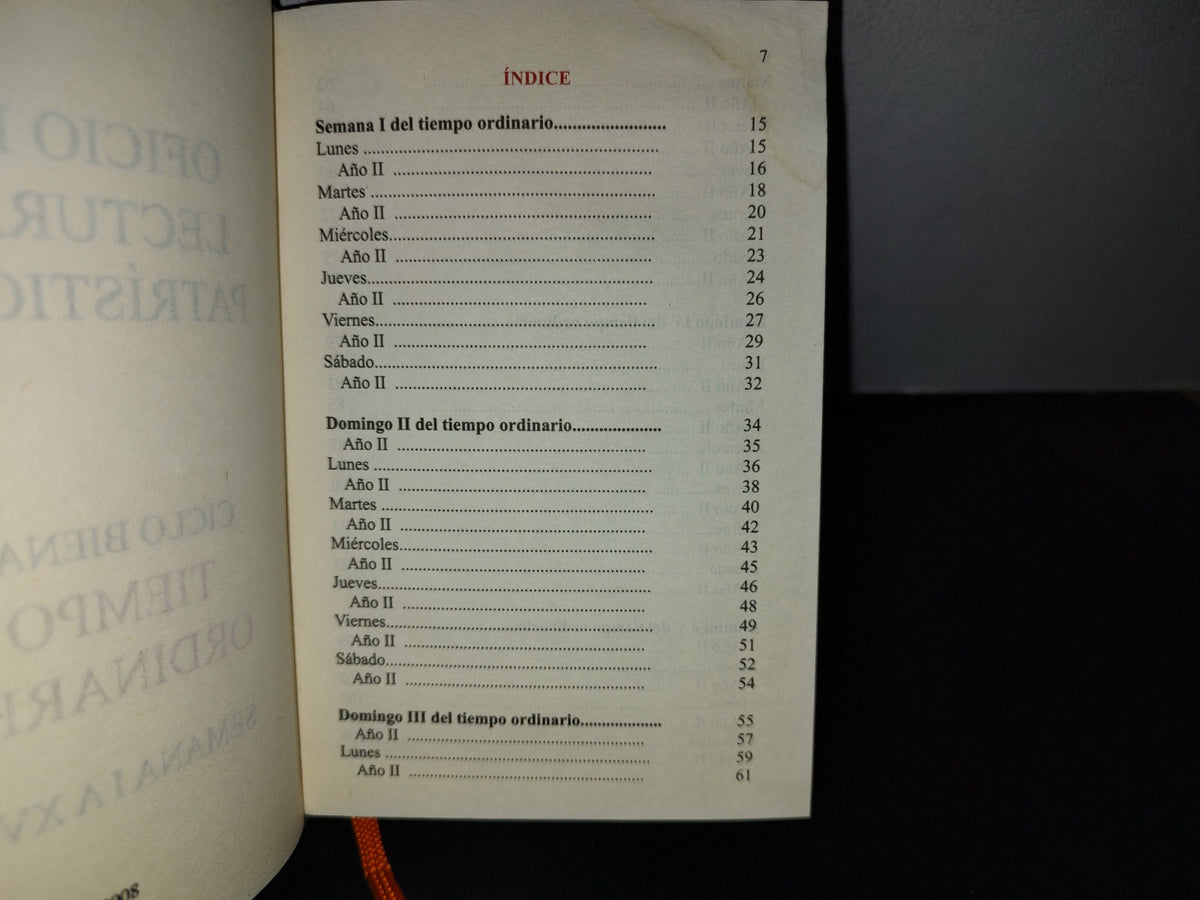 66- Oficio De Lecturas Patrísticas. Ciclo Bienal. Tiempo Ordinario. Semana I A Xvii - Primera Edición 2008