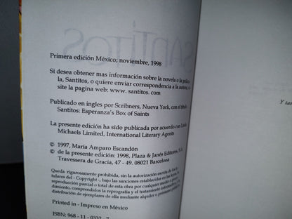 54- Santitos - María Amparo Escandón - Primera Edición México, Noviembre 1998