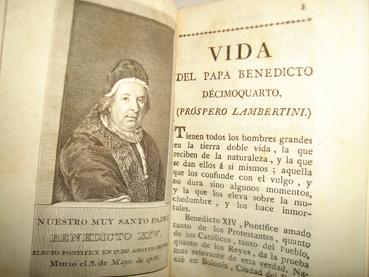 163- Vida Del Papa Benedicto XIV - Marqués De Caracciolo - En La Imprenta De Benito Cano - 1788