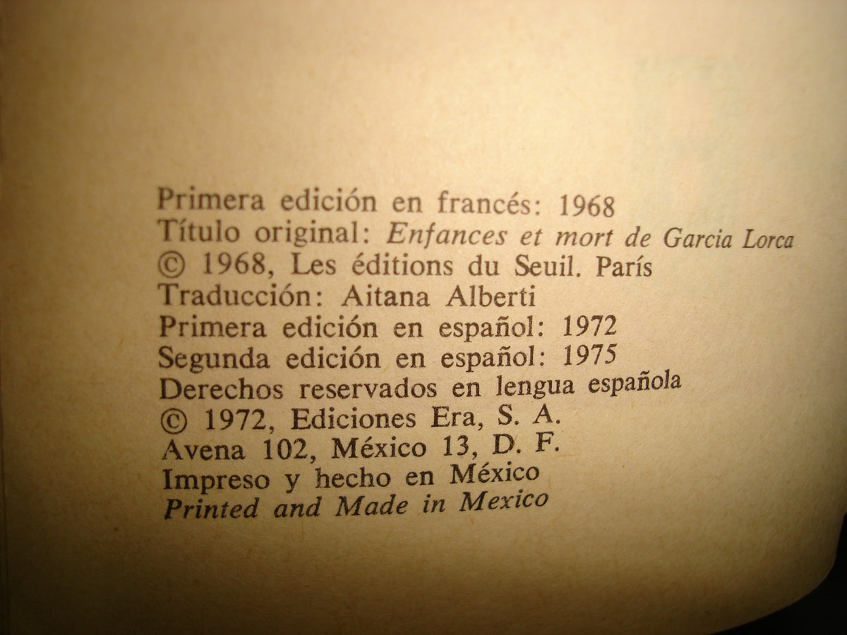 169- Vida Y Muerte De García Lorca - Marcelle Auclair - Ediciones ERA, S. A.,  1975