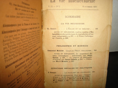 161- Francés - La Vida Intelectual / La Vie Intellectuelle - Les Éditions Du Cerf - 1930