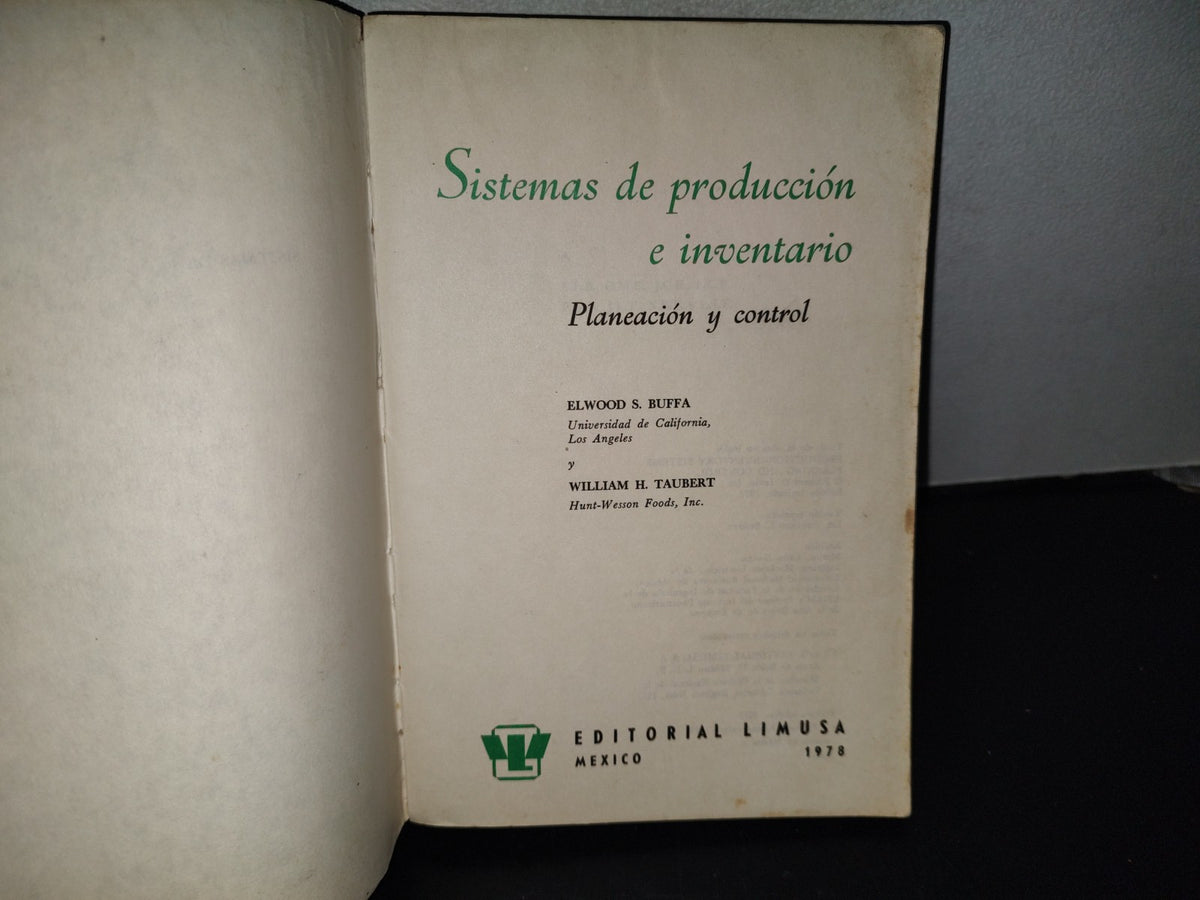 99- Sistema De Producción E Inventario. Planeación Y Control - Elwood S. Buffa, William T. Taubert