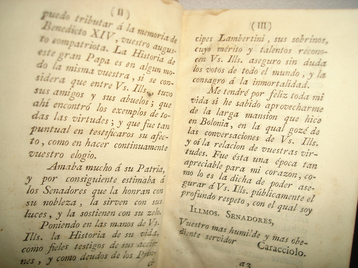 163- Vida Del Papa Benedicto XIV - Marqués De Caracciolo - En La Imprenta De Benito Cano - 1788