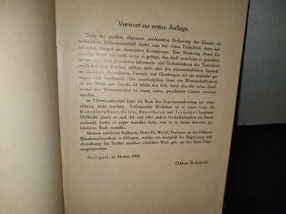 92- Idioma Alemán: Química Para Ingenieros / Chemie Für Techniker. Verlag Von Konrad Witter In Stuttgart - Dr. Oskar Schmidt - 1933