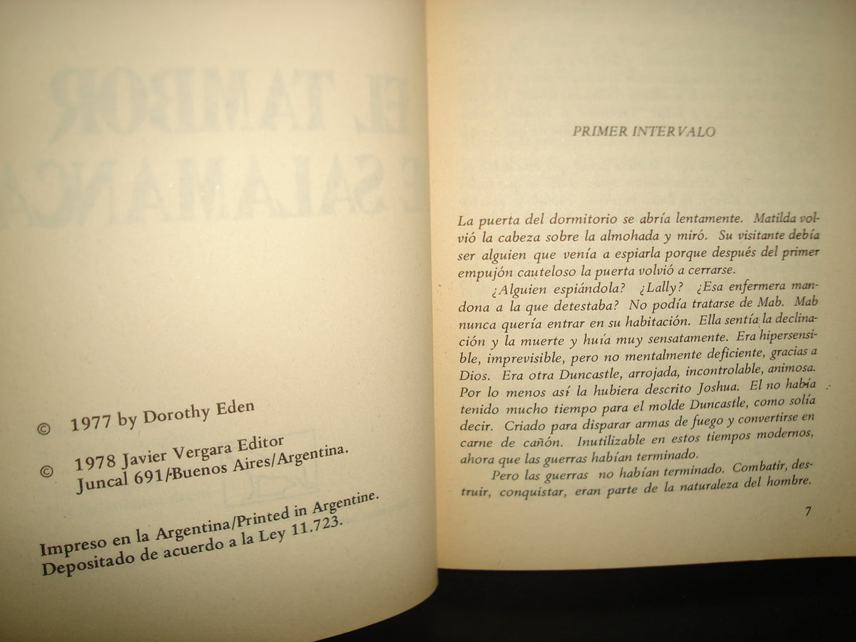 7- El Tambor De Salamanca - Dorothy Eden - Javier Vergara Editor 1978