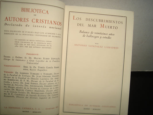 10- Los Descubrimientos Del Mar Muerto - Antonio González Lamadrid - Biblioteca De Autores Cristianos, Madrid. 1971