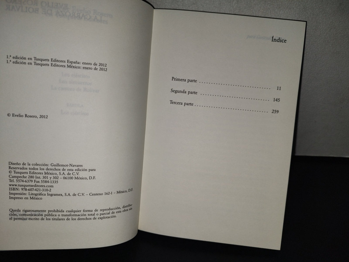 188- La Carroza De Bolívar - Evelio Rosero - 1A. Edición En Tusquets 2012