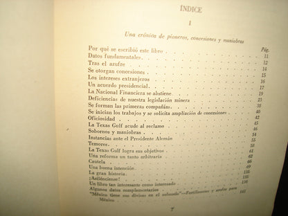 163- El Azufre E México (Una Historia Documentada) - Antonio Acevedo Escobedo - Editorial Cultura, T. G. S. A., 1956