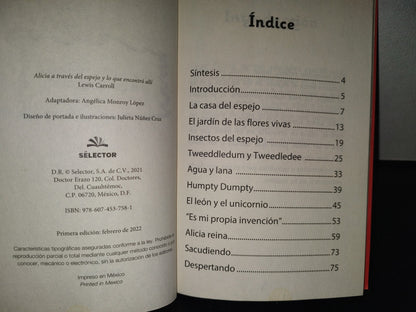 199- Alicia A Través A Través Del Espejo Y Lo Que Pasó Allí (Adaptación) - Lewis Carroll - Editorial Selector. Primera Edición, 2022