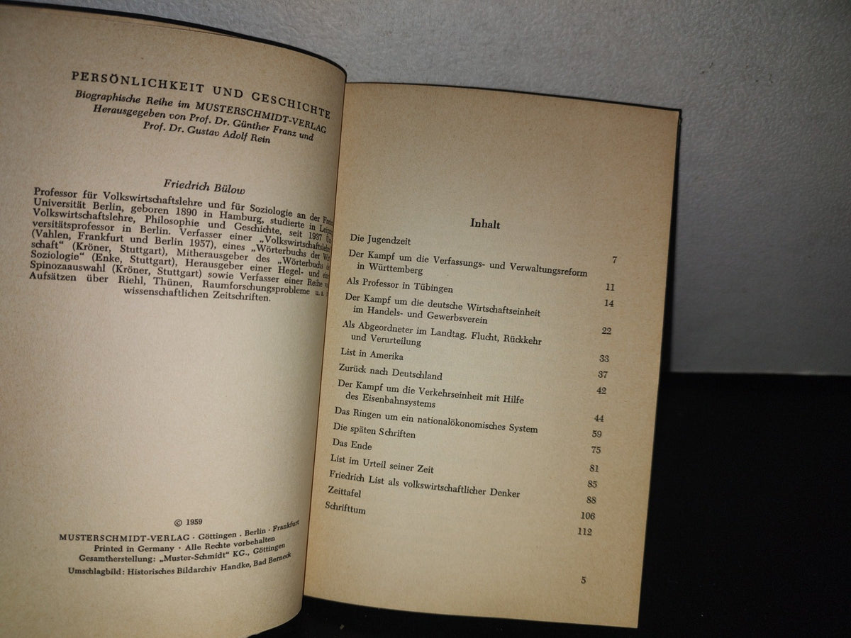 128- Alemán. Friedrich List. Ein Volkswirt Kämpf Für Deutschlands Einheit - Friedrich Bülow - 1959