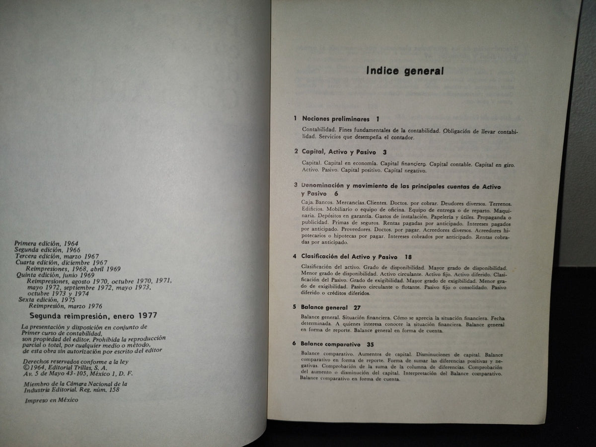 202- Primer Curso De Contabilidad - Elías Lara Flores. Editorial Trillas, 1977