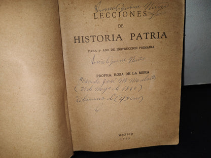 54- Lecciones De Historia Patria Para 4° Año - Rosa De La Mora - 1959