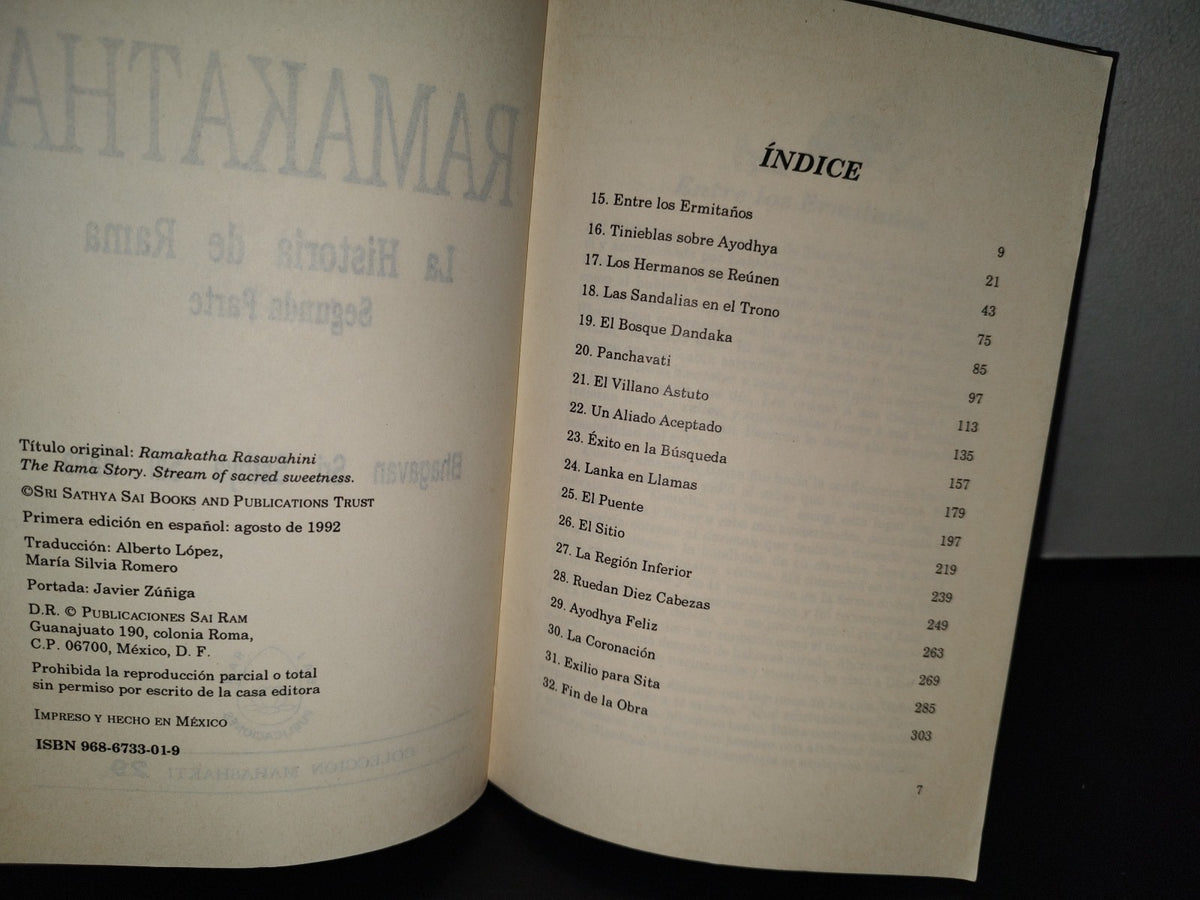 4- Ramakatha, la historia de Rama 2 - Bhagavan Sri Sathya Sai Baba - Primera Edición: Agosto de 1992