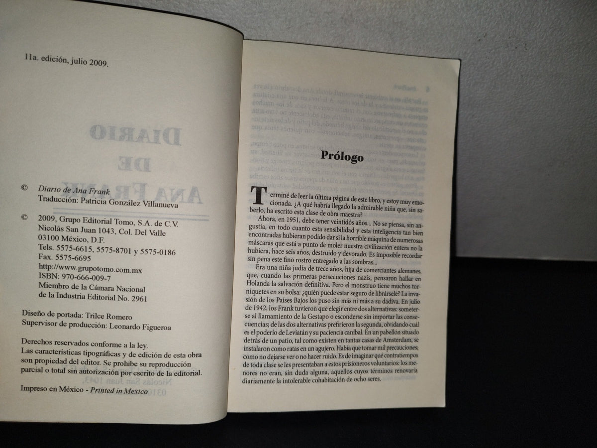 87-2- Diario De Ana Frank - Editorial Tomo - 2009